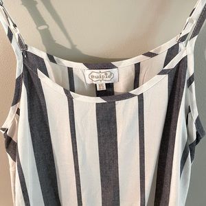 White and gray striped tank
